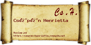 Csépán Henrietta névjegykártya